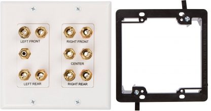 5.1 Speaker Wall Plate, Coupler Type, With 2 Gang Low Voltage Mounting Bracket Device